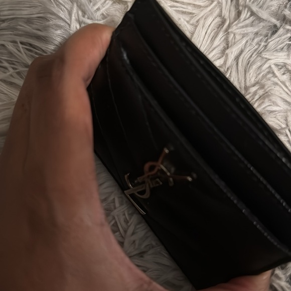 Saint Laurent black silver logo card holder authentic - Picture 8 of 14